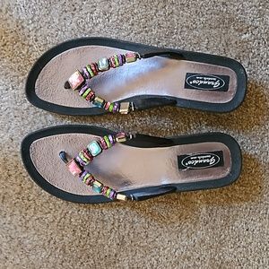 Brand New Women's bejeweled flip-flops